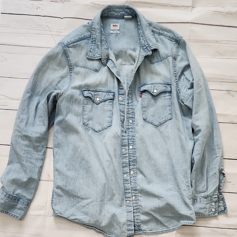 Levi's Light Blue Denim Button-Up Shirt